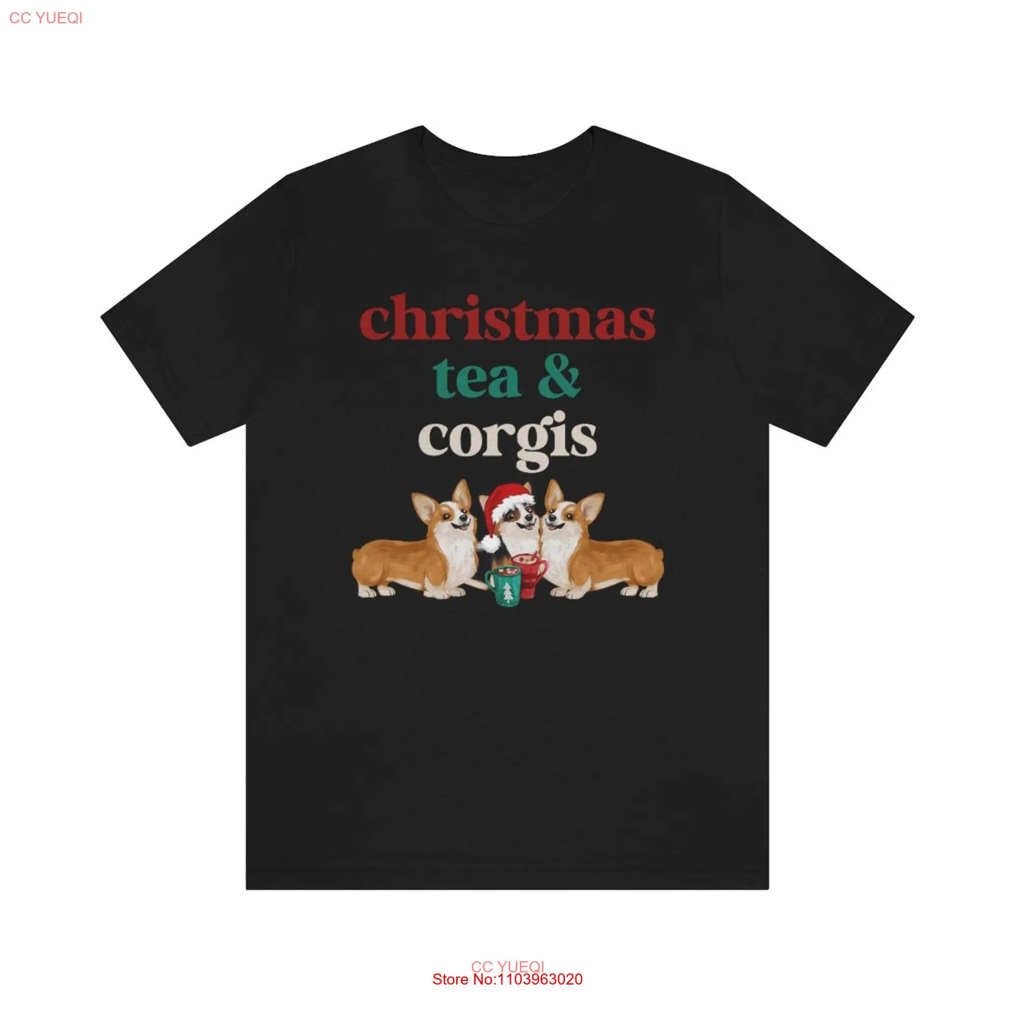 Кофейный чай и корги футболка корги мама для владельца Рождество мама папа длинные или Короткие рукава