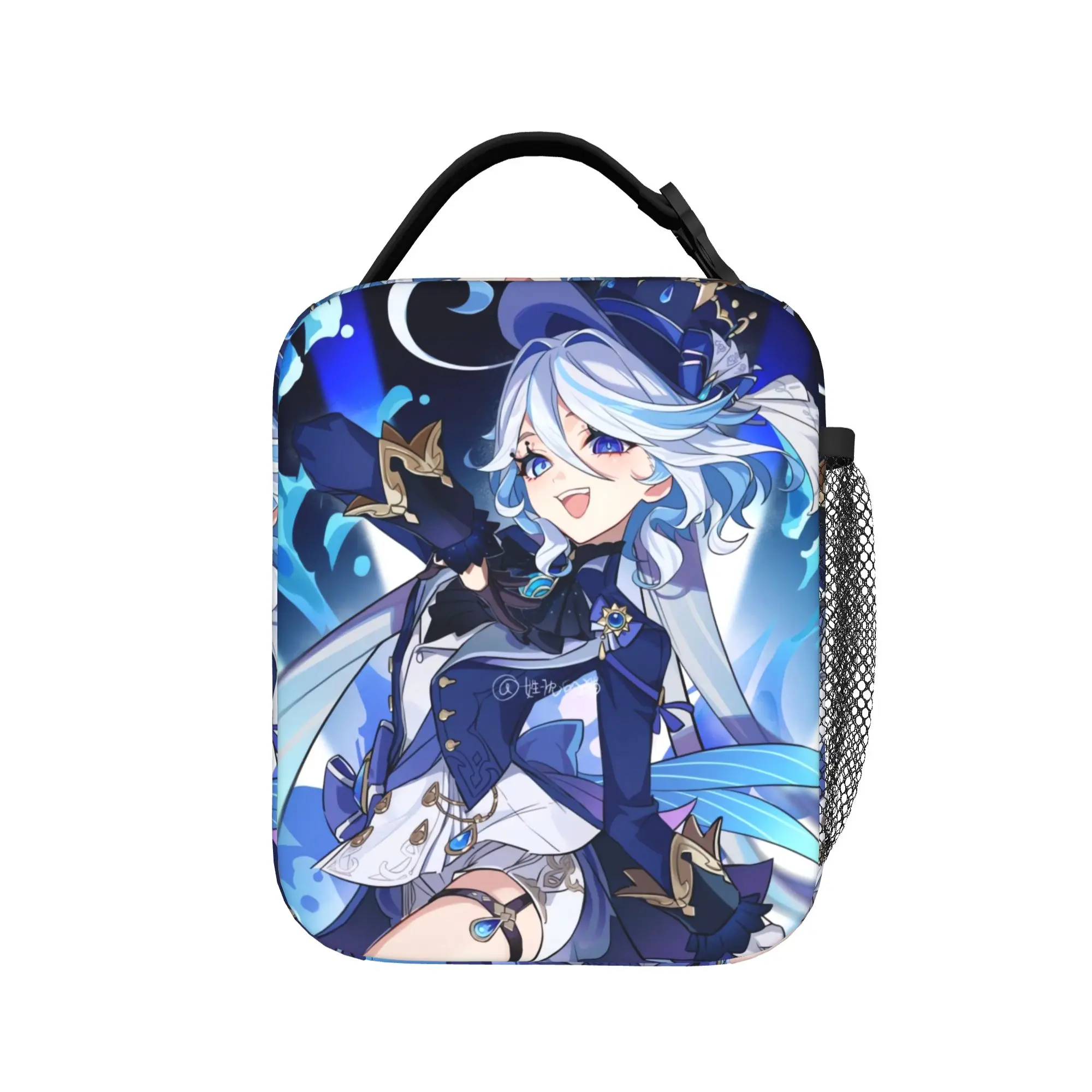 Genshin Impact Lunch Bag  Convenient Lunch Box Women Office Print Cooler Bag Leisure Oxford Thermal Tote Handbags