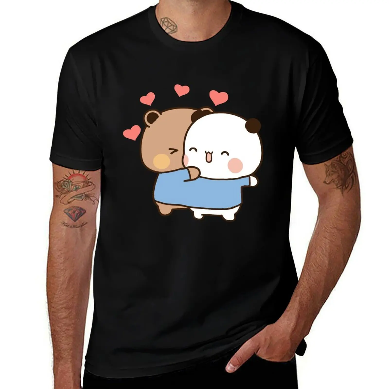 

bubu dudu couple in love funny T-Shirt Plus Size Loose Short Sleeve Top