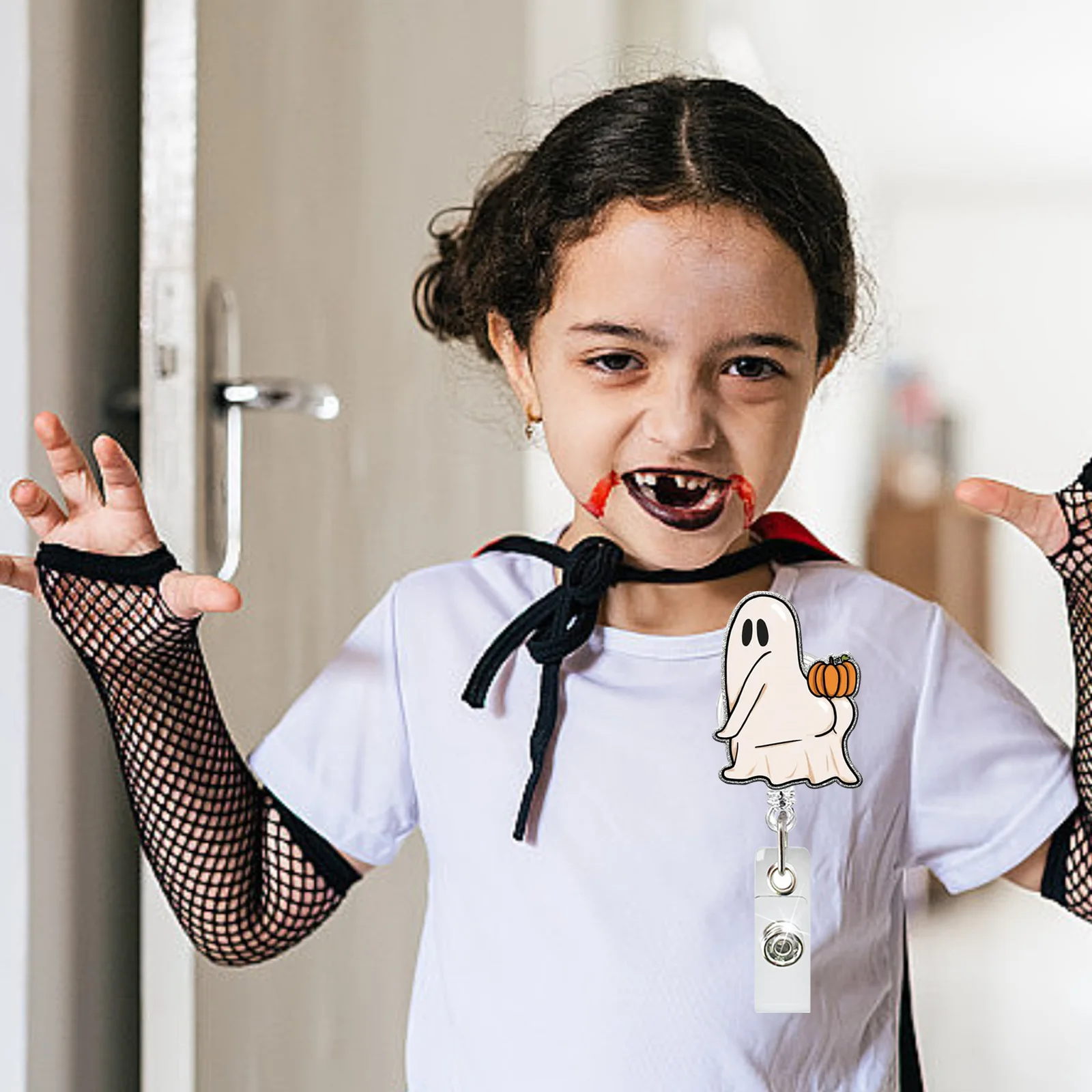 

Новое поступление 2025 года, цельная акриловая выдвижная катушка для значка медсестры, аниме, Хэллоуин, Бу, призрак, именная бирка, зажим для удостоверения личности, ремешок для ключей