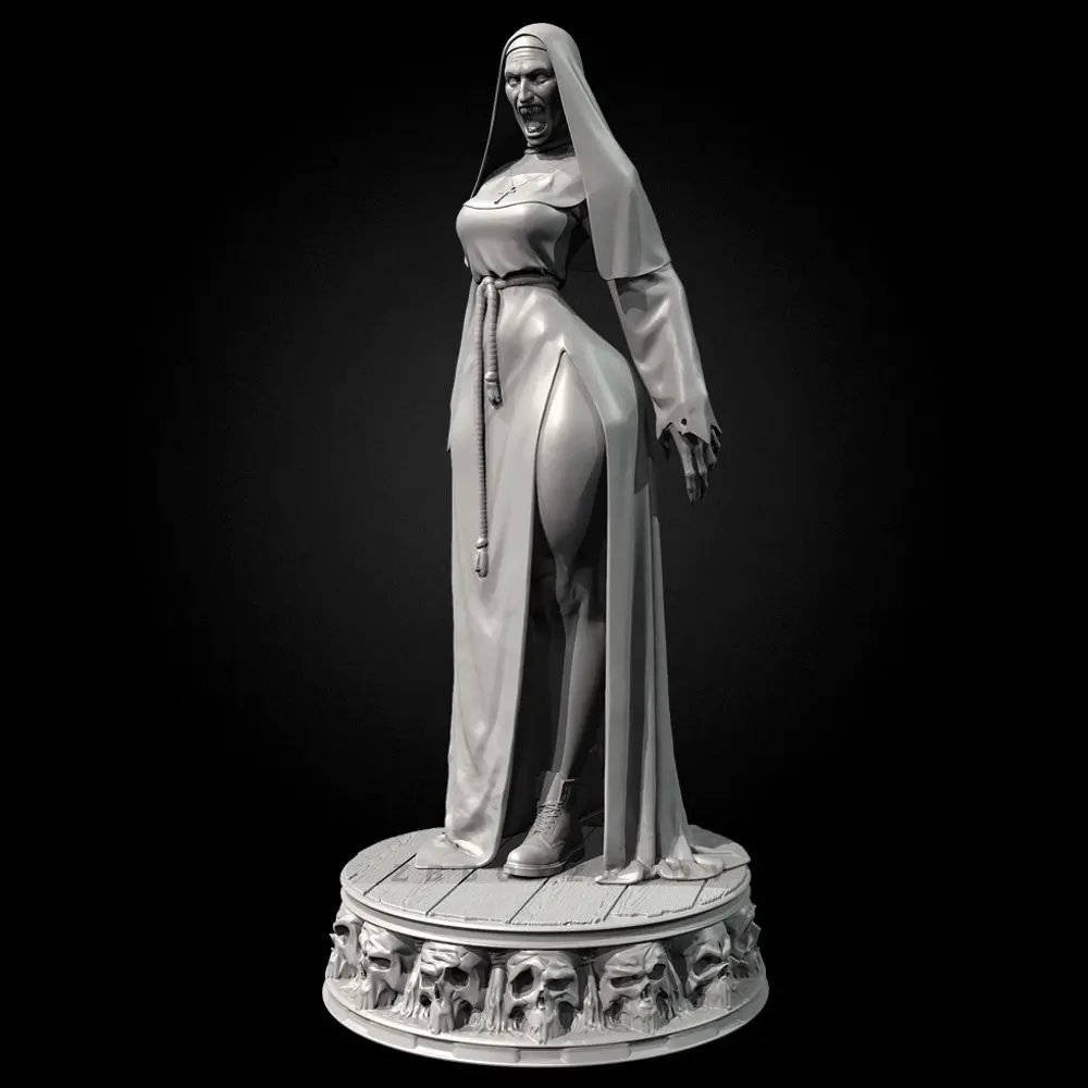 38mm 50mm  75mm Demon Nun  Resin Soldier Self-assembled White Mold DIY Coloring Figurines Decoration Crafts