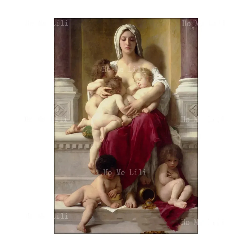 Charity William-Adolphe Bouguereau The Living Room Wall Is Decorated With Art