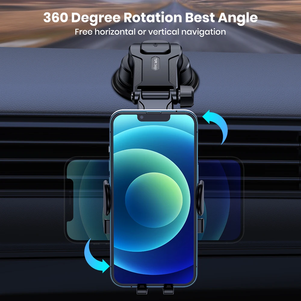 Suporte de telefone para carro TOPK para painel, suporte de telefone celular mãos livres atualizado para carro para telefones celulares iPhone Samsung