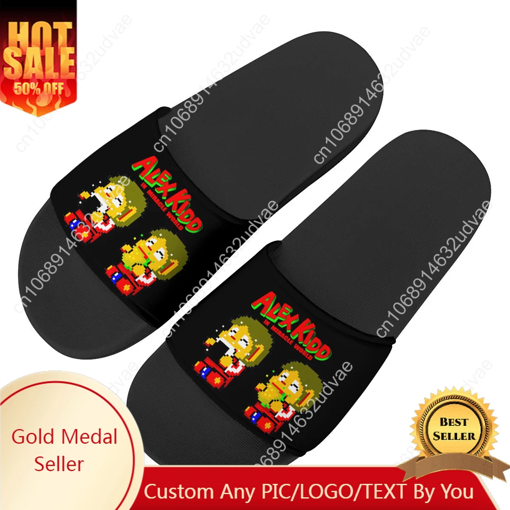 

Alex Kidd Sandals Home Slippers Water Shoes Men Women Teenagers Children Sandal Bathroom Beach Pool Custom Made Summer Slipper