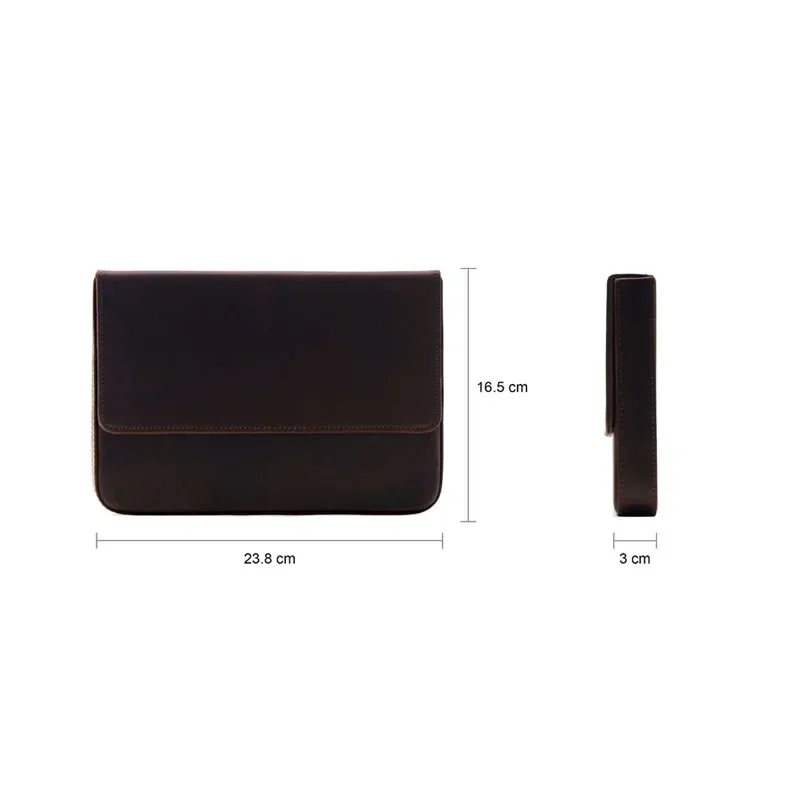 Fromthenon Vintage Crazy Horse Cowhide Pencil Bag Pen Box Magnetic Drawer Type Student Pen Storage Box Stationery Supplies
