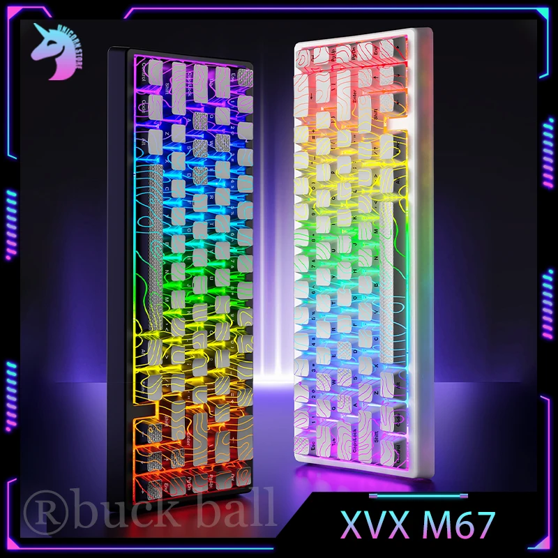 

Xvx M67 Mechanical Keyboard Contour Keycaps Wired Keyboard Single Mode Gamer Keyboard Esports Hot Swap Esports Gaming Keyboards