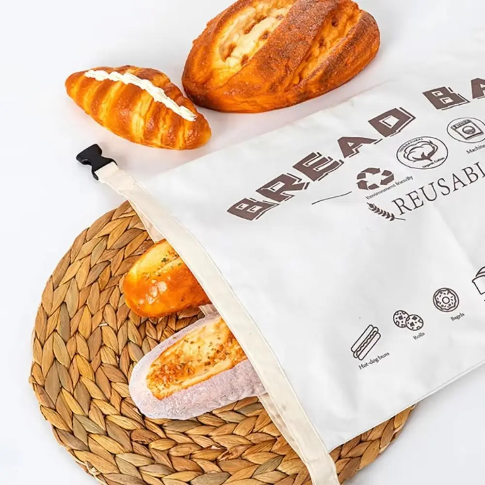 Food Grade Reusable Bread Bags with Release Buckle TPU Lining Fresh-Keeping Bread Bags Reusable Oil Proof Bread Storage Bags