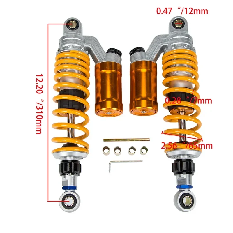 

310/330/350mm Universal Motorcycle Rear Air Shock Absorbers Suspension For Honda Yamaha Suzuki Falling Protection Accessories