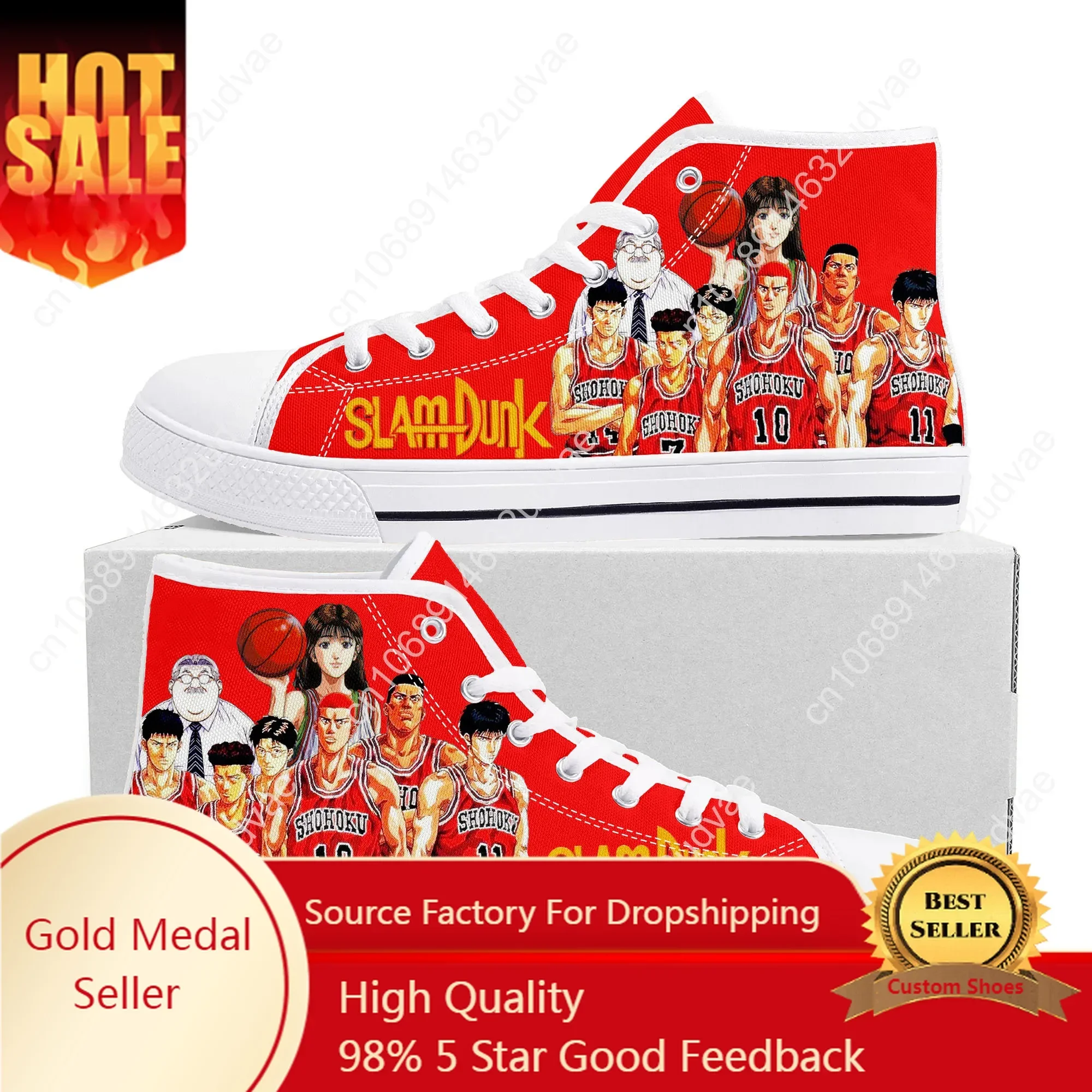 

S-Slam Sakuragi Hanamichi Basketball D-Dunk High Top Sneakers Mens Women Teenager Haruko Akagi Canvas Sneaker Casual Custom Shoe