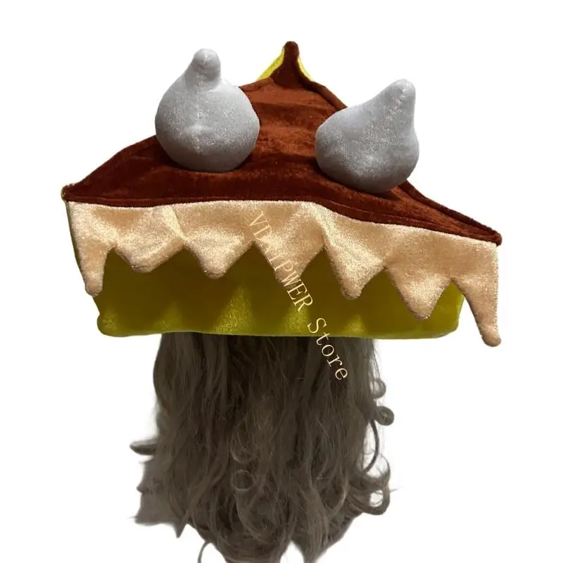 Funny Pumpkin Pie Hat Costume Accessories Headwear For Halloween Thanksgiving D08E