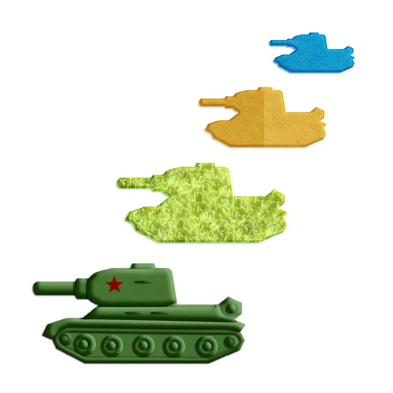 Four Specifications Cartoon War Chariot Old China Tank,Plastic Mold,Cake Fondant Tools,Cookie Sushi and Fruits Cutters