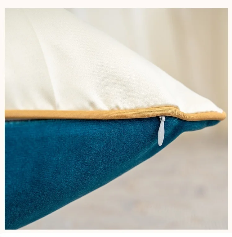 Luxury 60*60cm Two-color Stitching Velvet Cushion Cover Decorative Small Gold Bar Shrink Edge Decorative Pillowcase