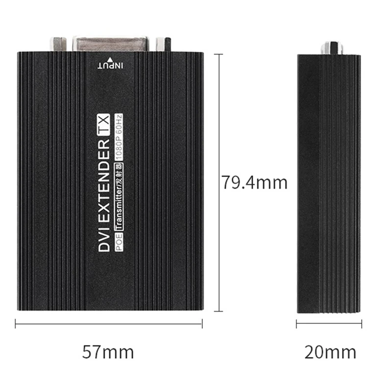 RJ45 DVI Extender 1080P HD Sender Empfänger für POE Netzteil UK Stecker 1Set