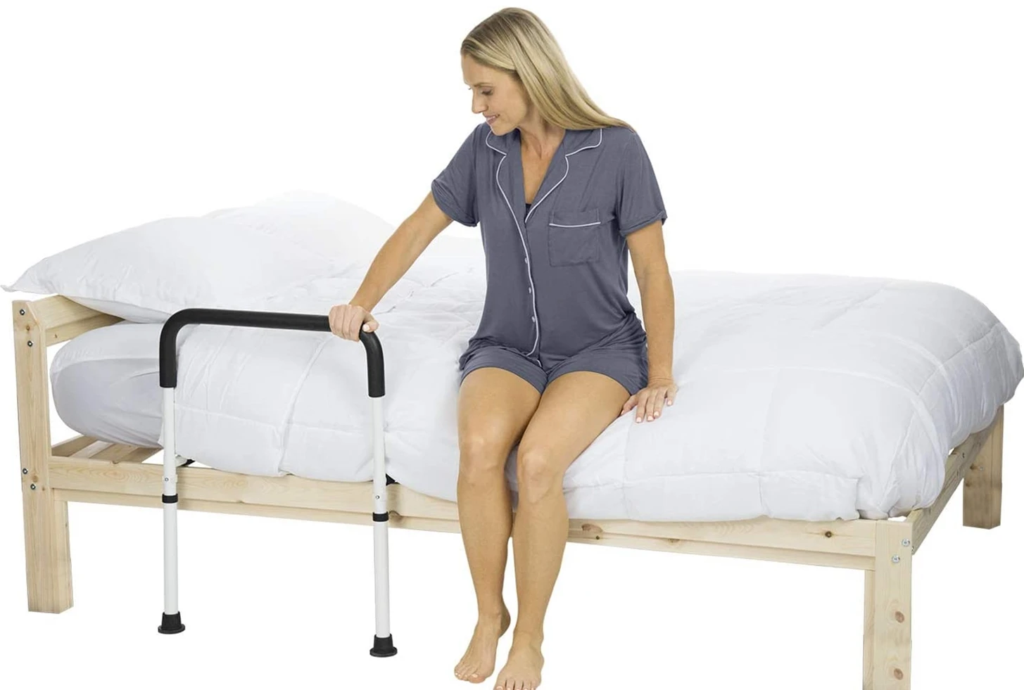 قضبان السرير لكبار السن البالغين، ارتفاع آمن قابل للتعديل، سكة مساعدة للسرير لكبار السن، السقوط، منع انتزاع القضيب #2