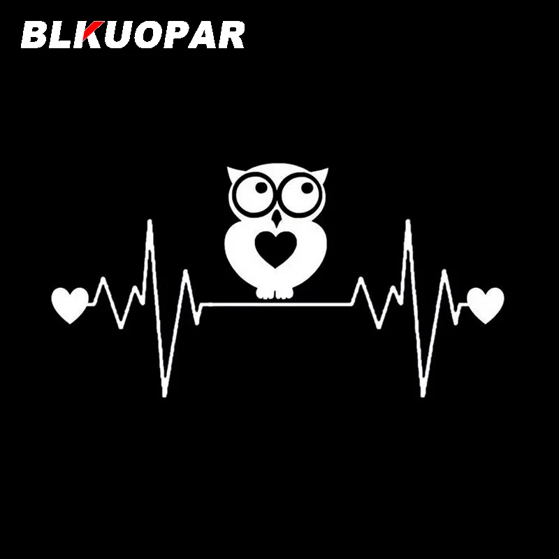 BLKUOPAR الحب البومة ضربات القلب خط ملصقات السيارات لطيف الحيوان ملصق مائي مقاومة للخدش يموت قطع قافلة الثلاجة اكسسوارات السيارات