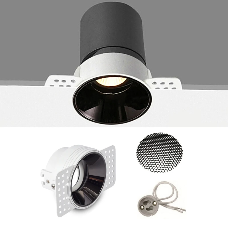 Oprawa wpuszczana typu Downlight z antyodblaskowym gniazdem światła punktowego LED regulowana Gu10/mr16/11 uchwyt żarówki montaż sufitowa oprawa oświetleniowa