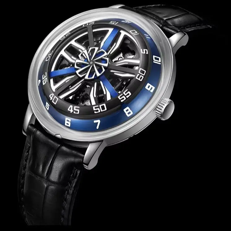 OBLVLO Orologio automatico da uomo 42MM Orologio da polso meccanico Luminoso quadrante ruota girevole con zaffiro impermeabile 5ATM