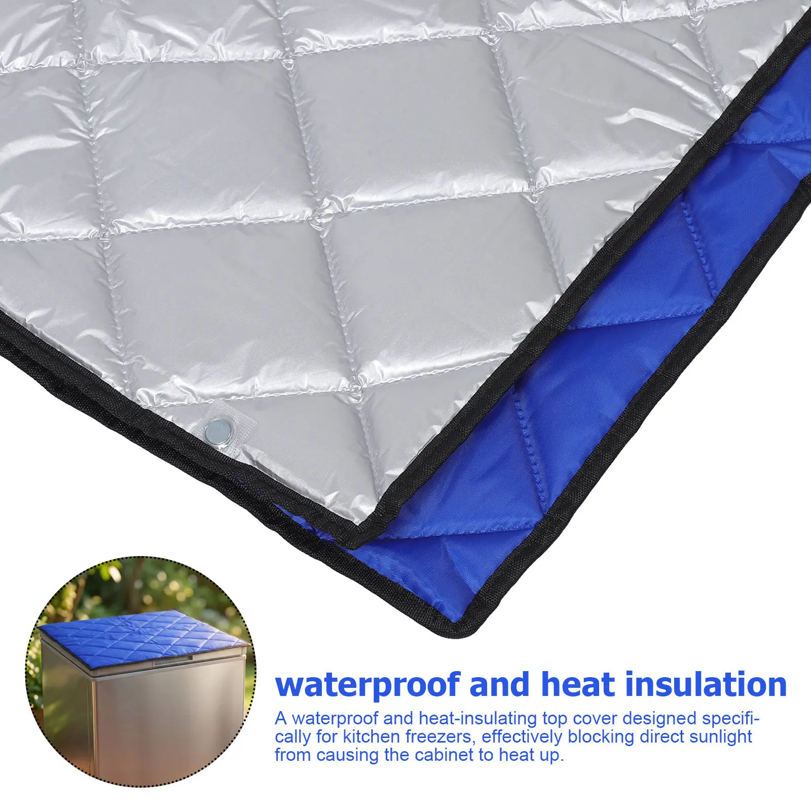 Chest Freezer Top Cover 27.56 Aluminum Foil Thermal Blanket Magnetic Waterproof Uv Reflective Refrigerator Insulation Blanket