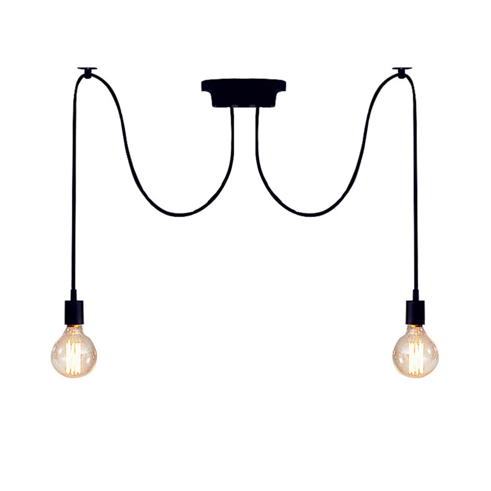 Lampes suspendues réglables Ludeviation noire moderne, lampe rétro, plafond d'araignée d'art nordique, luminaire de chaussure, lustre de loft antique