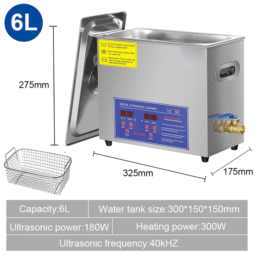 3L 6L 10L 2L Ultrasonic Cleaner Ultrasound Washing Machine Ultrasonic Heated Washing Bath Home Commercial Ultrasonic Cleaner image 3