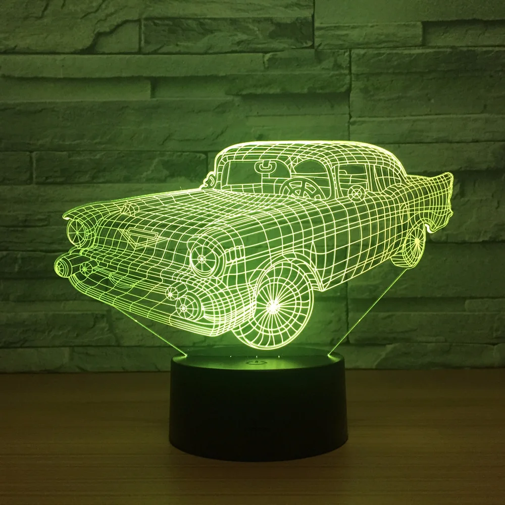 

Автомобильная красочная 3d лампа для спальни, прикроватная светодиодная креативная ночная лампа, новый необычный свет, рождественские украшения, подарок для детской комнаты, освещение