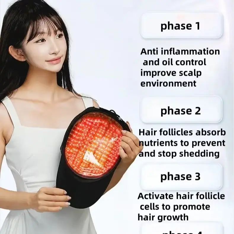 212PCS LLLT Laser Diodes Hair Growth Laser Cap 650NM Red Light Hair Therapy Device with Detachable Inner for Anti Hair Loss
