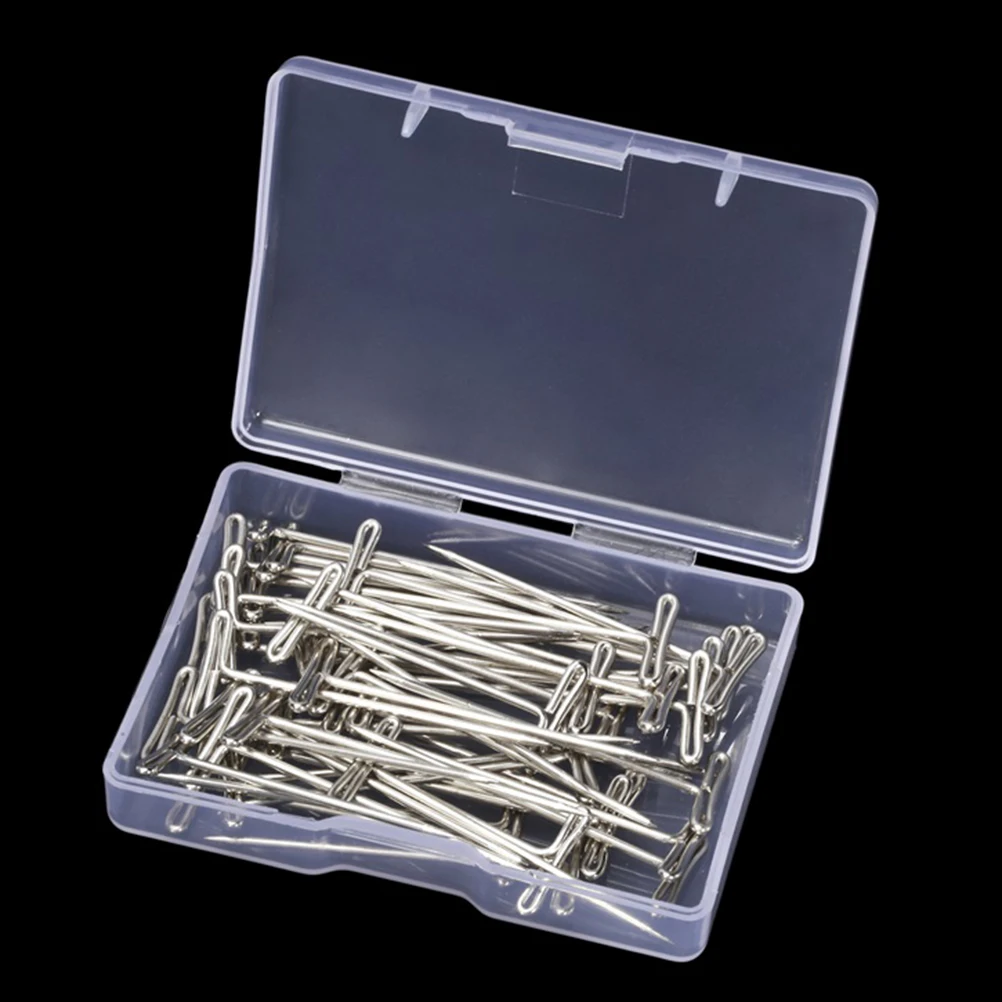

50pcs Stainless Steel Positioning T-Pins 45mm Durable Corrosion Resistant Sewing Knitting Metal Maintenance Storage Display