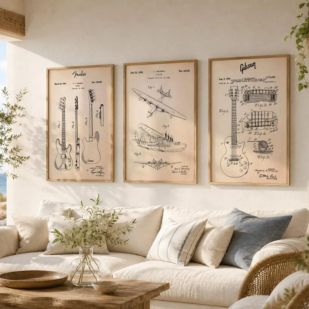 Musical Instrument Painting Calligraphy Canvas Poster Art for Bedroom Living Room Home Decor Decals Gift HD Wall Decoration