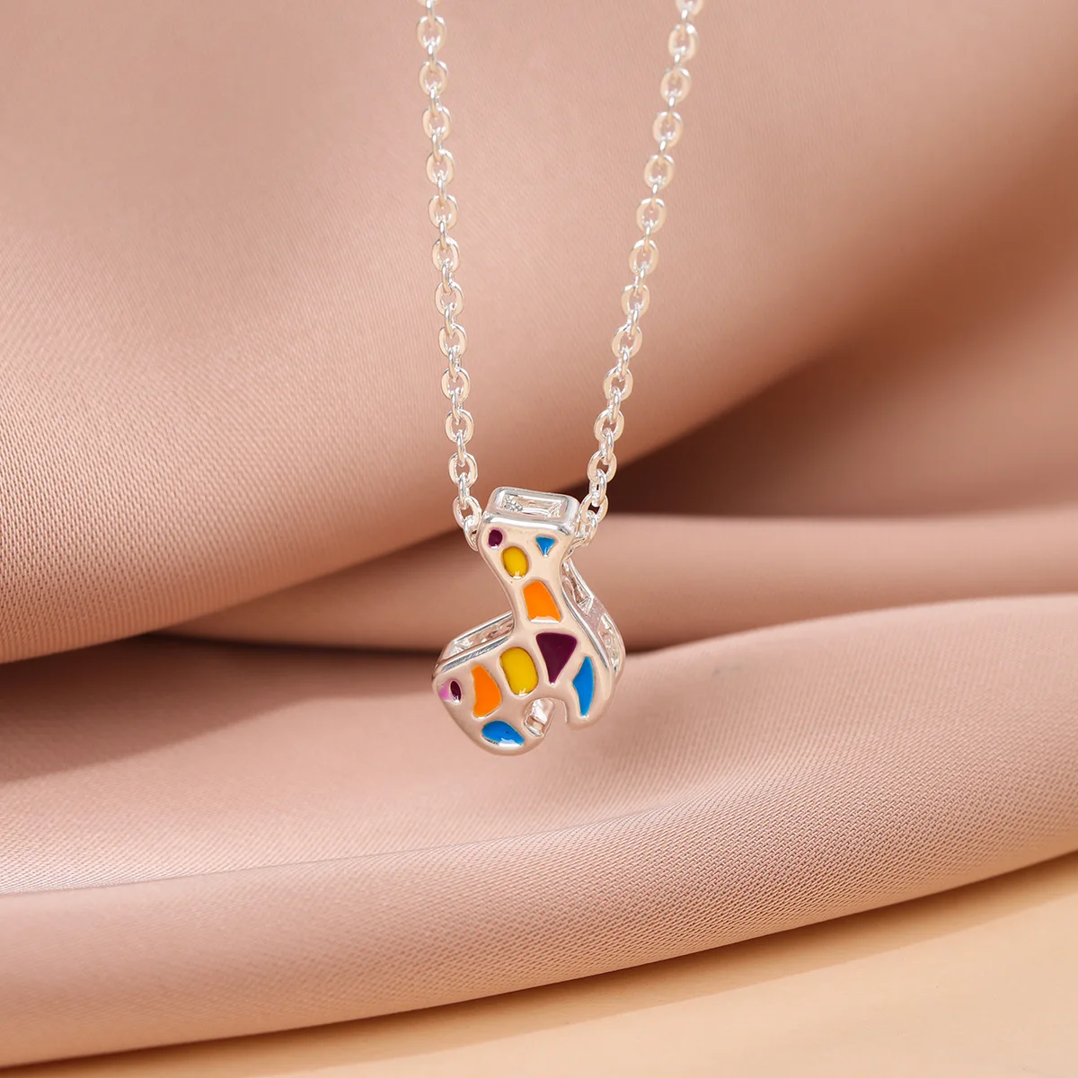 Women's 925 Sterling Silver Giraffe Pendant Necklace