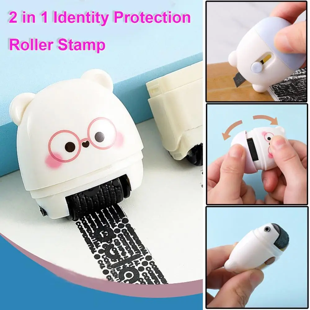 Self-Inking Privacy Blackout Identity Cover Eliminator Guard Seal Information Messy Code Identity Protection Roller Stamp