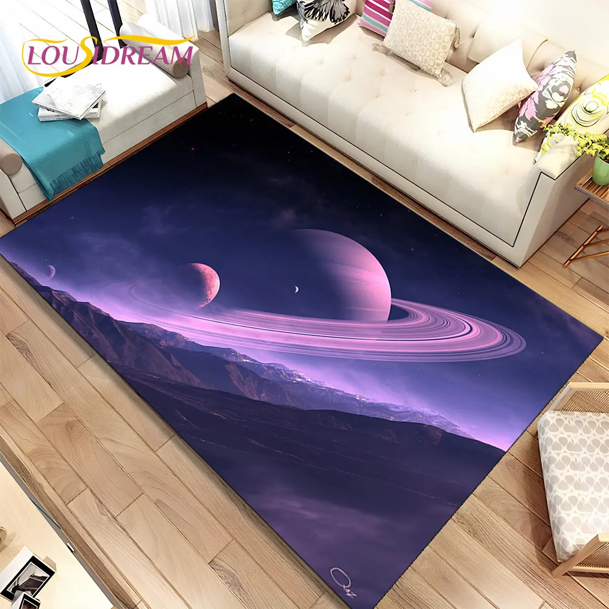 3D przestrzeń naprawiono gwiazdy Galaxy ziemia obszar dywan, dywan dywan dla domu salon sypialnia Sofa wycieraczka Decor, dzieci antypoślizgowe maty