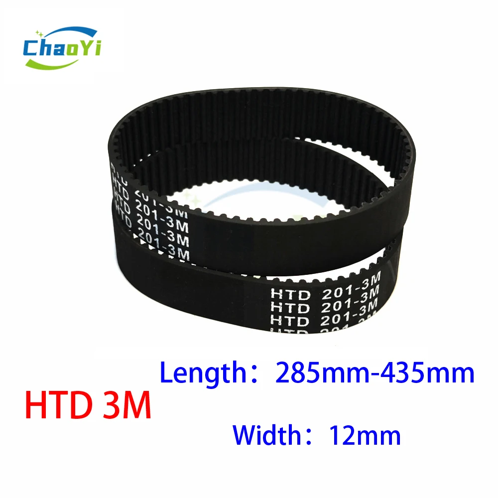 HTD 3M Rubber Timing Belt Length 285mm-435mm Width 12mm 3M Drive Belt 285 288 291 294 297 300 303 306 309 312 315 318 321 324mm