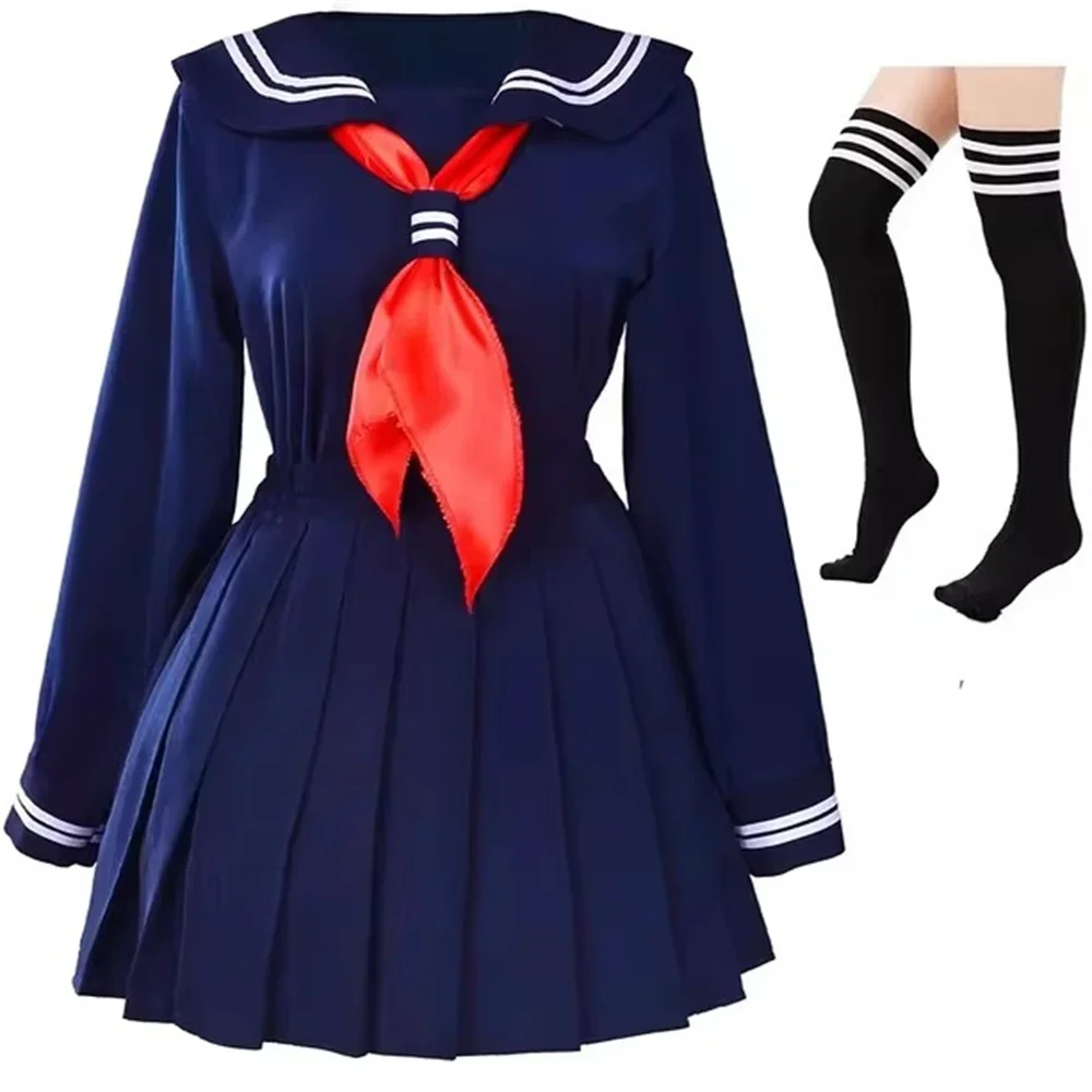 Camicie eleganti da marinaio per ragazze classiche della scuola giapponese, uniformi Jigoku Shoujo Enma Ai, costumi estivi da marinaio con set di calzini