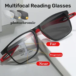 Outdoor Photochromic Multifocal Presbyopia Glasses TR90 Sports Progressive Reading Eyeglasses Finished Near Far Bifocal Eyewear