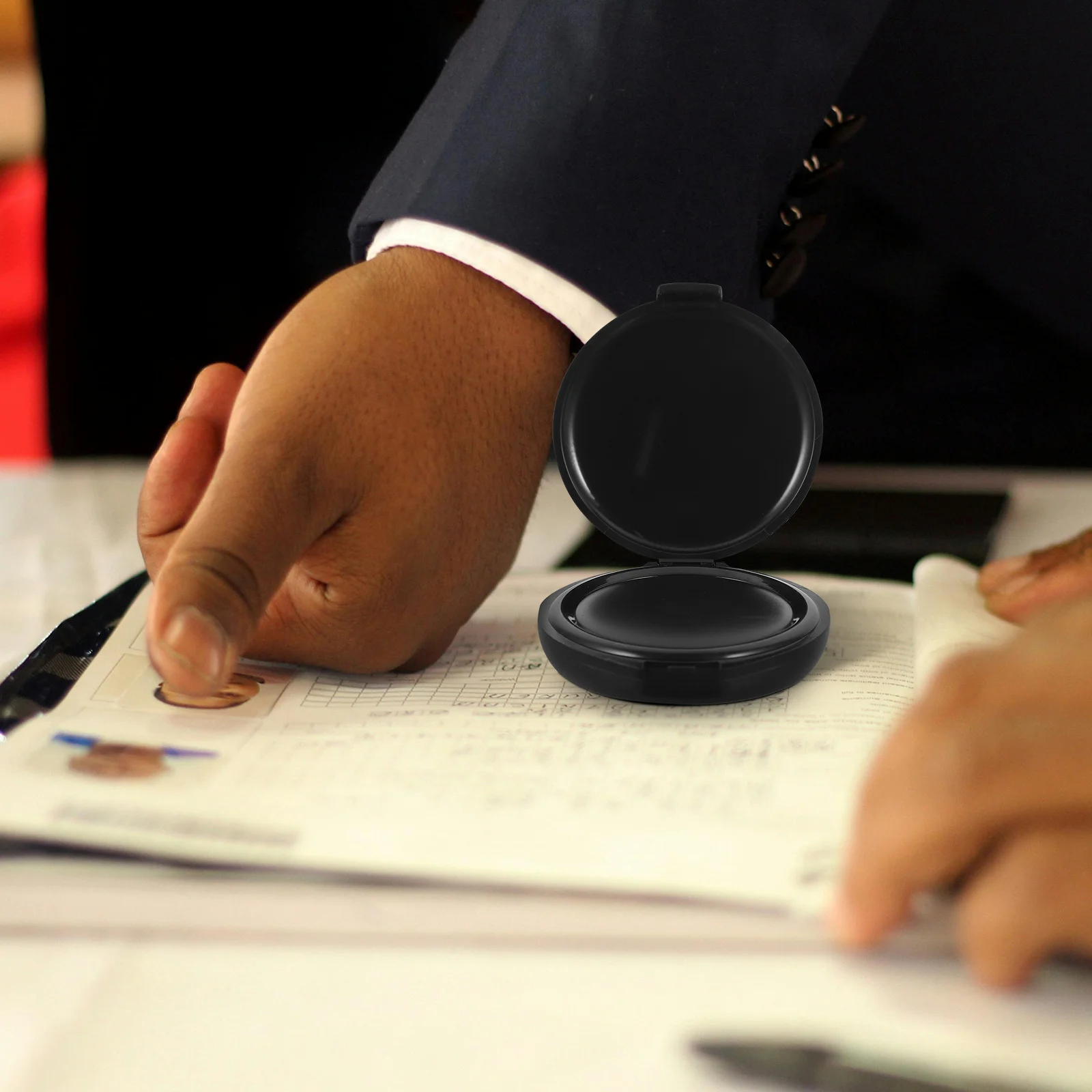 Round Mini Inkpad Portable Office Stationery Reusable Ink Pad for Financial and Accounting Purposes Mini Ink Pads