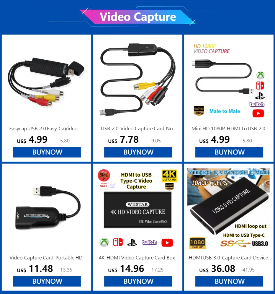 USB 2.0 Video Capture Card SCART to USB Adapter VHS DVD DVR SCART Video to USB2.0 Capture Card Audio Video Capture Easy Cap