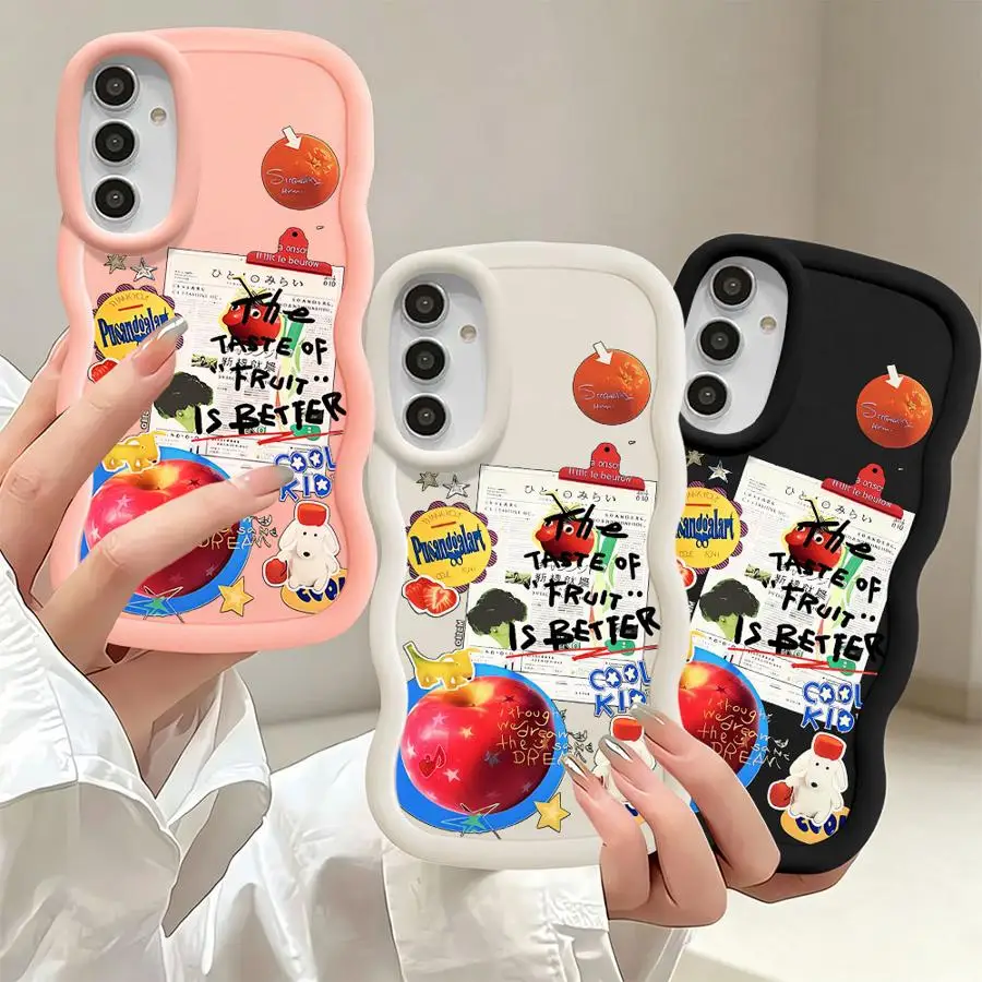 Collage Fruit Sticker Phone Cover Case for Samsung Galaxy A17 A11 A20 A12 A30 A14 A03 A15 A04 A16 A05 A55 A35 A36 A51 A26 A34