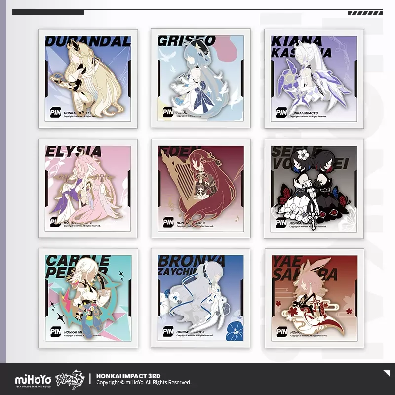 

Sunsyea Honkai Impact 3rd Official Merch miHoYo Original Authentic Theme Metal Badge Elysia Bronya Kiana Seele Theresa Mobius