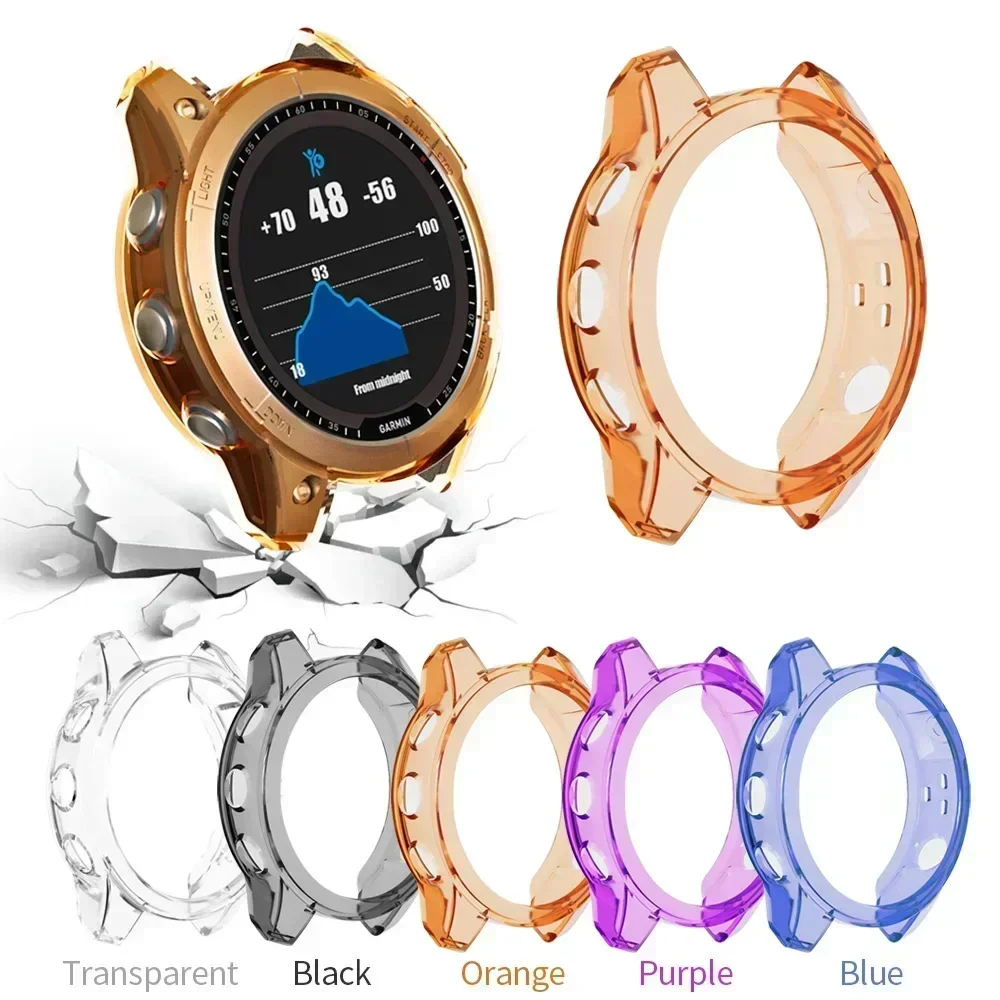 TPU Protective Case Cover for Garmin Fenix 7 7S 7X Smart Watch Clear Colorful Soft Protector Epix Pro 51mm 47mm 42mm Cover Shell