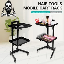 New Professional Adjustable Height Trolley Rolling Hairdressing Tray  salon Barber trimmer holder Tray Cart Barbershop Accessori