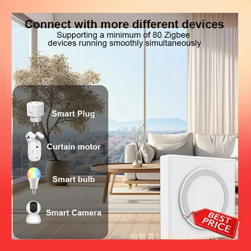 

ABNR 1 Piece Tuya Matter Thread Hub Zigbee Smart Home Bridge Matter Gateway Hub Siri Voice Control Plastic For Google Alexa Home
