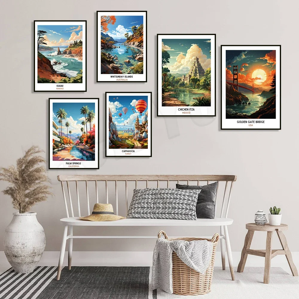 Whitsunday Islands, Victoria Falls, Phuket, Maldives, Kauai Hawaii, Dalmatian Coast, Chichen Itza, Cappadocia travel posters #4