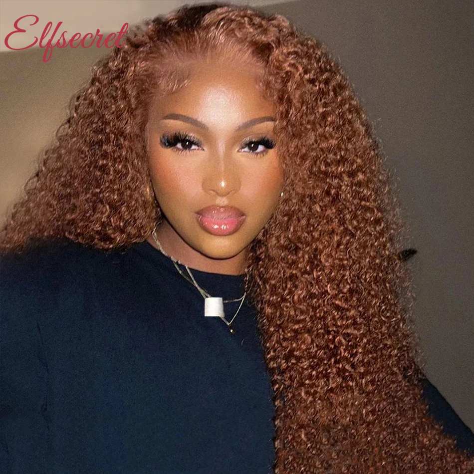 Chocolate Brown 13x6 Kinky Curly Lace Front Wigs Brazilian 13×4 Transparent Deep Wave Lace Frontal Human Hair Wigs For Women