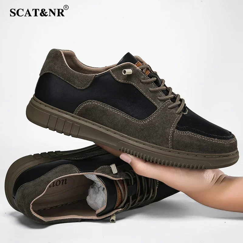 Men shoes sneakers genuine leather male mens shoes Tenis luxury shoes trainer race high quality trend loafers big size 49