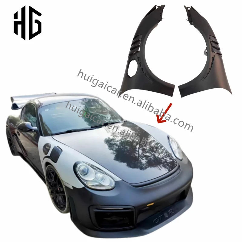 

RS Style Car Fender for porsche Cayman 987 987.2 Models Fiberglass Front Side Fenders Auto Parts