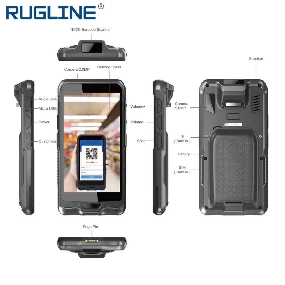 

RUGLINE прочный промышленный Windows Data Terminal WiFi Bluetooth GPS