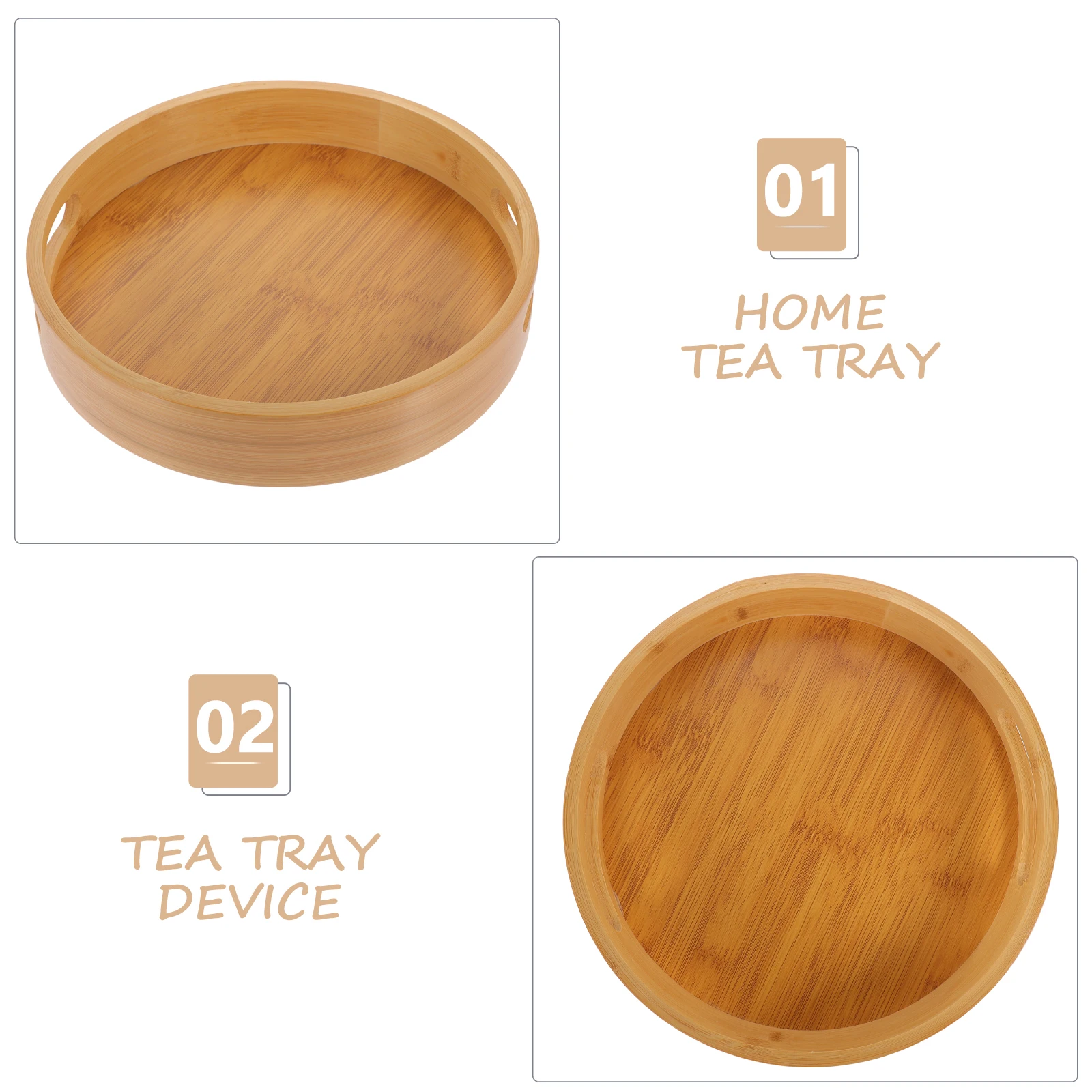 

Bamboo Tea Tray Round Small Snack ganizer Office Nanzhu Decorative Party Fruit Holder Practical Serving Tray Storage