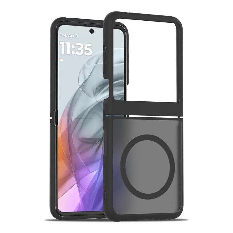 Funda para Motorola MOTO Razr 50, Razr 2024, Razr 60, Razr 2025 funda ELVEV magnética antihuellas mate PC + TPU sensación de piel