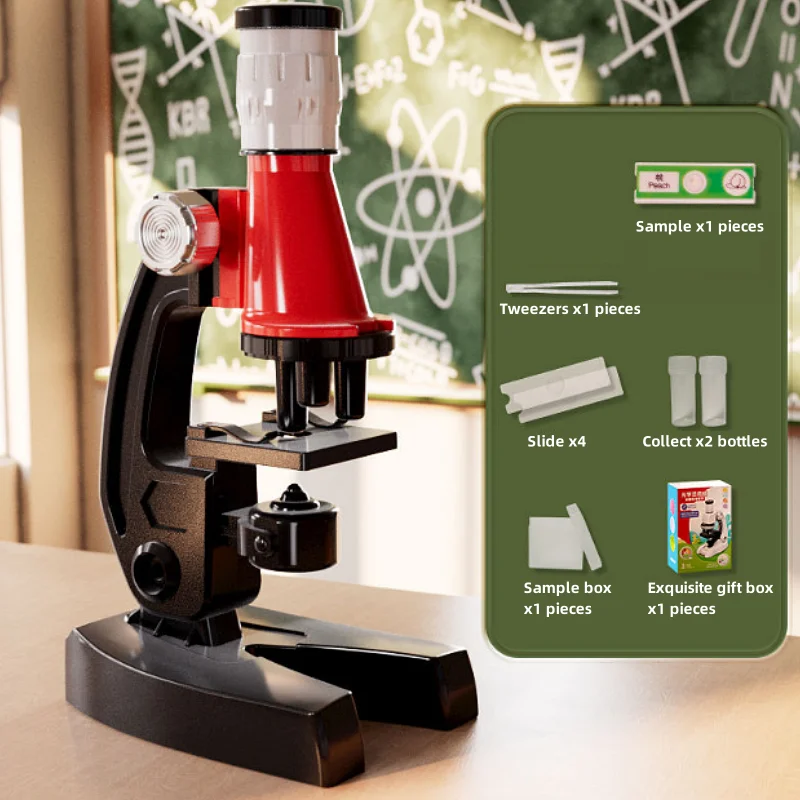 Microscope Kit Laboratory LED1200X Home School Science Education Toy Gifts Children's Fine Biology Microscope