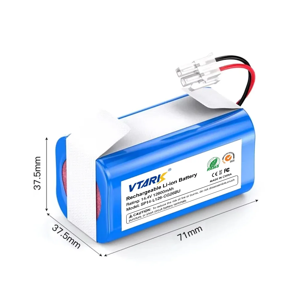 NEW 14.8V 12500mAh 14.4V 12.8Ah Lithium Battery For ILIFE A4 A4s V7 A6 V7s Plus Robot Vacuum Cleaner ILife 4S1P real Capacity